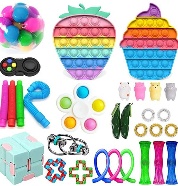 Julekalender 2023 - 30 stk. Fidget Pop it Legetøj til Voksne & Babyer
