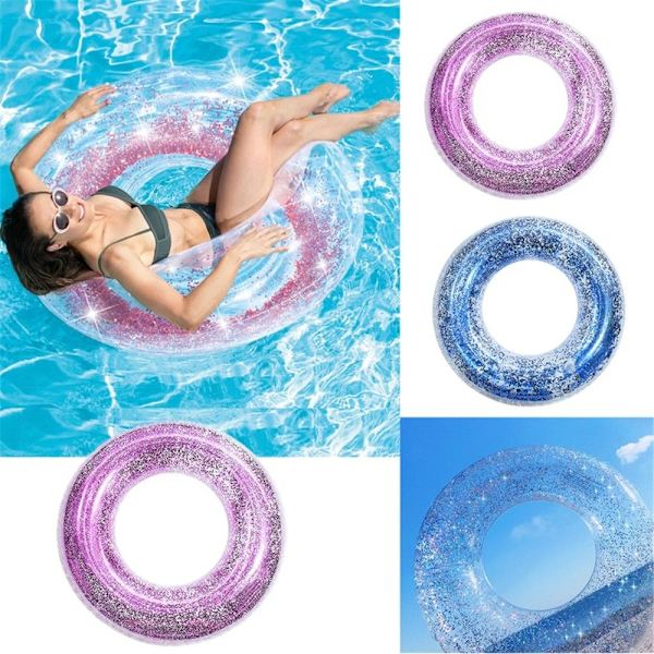 Transparent Glitter Pool Foats Simring SILVER silver 90