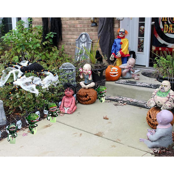 Piranha Resin Skulptur Utomhusdekor Statyer, Halloween Skräck Trädgårdsstatydekoration för uteplats Gräsmatta Veranda Bakgård inomhus och utomhus