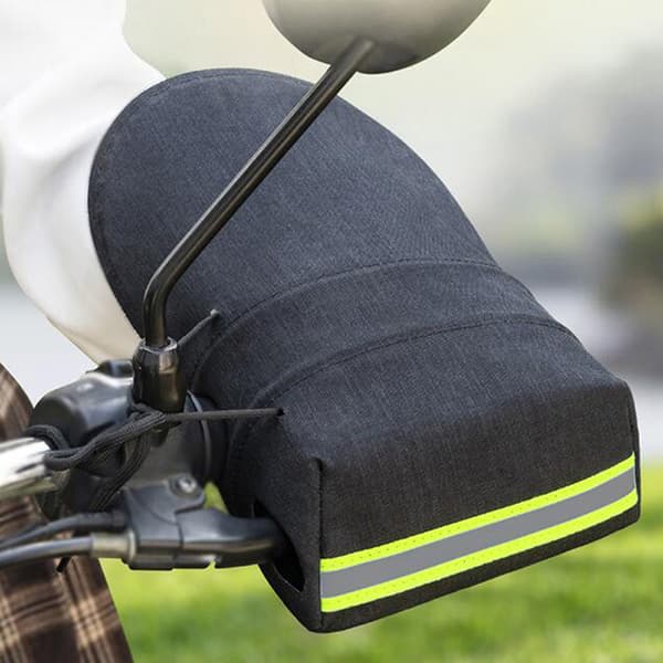 Motorcykelstyre Muffs Winter PU fluff Vattentäta handskar