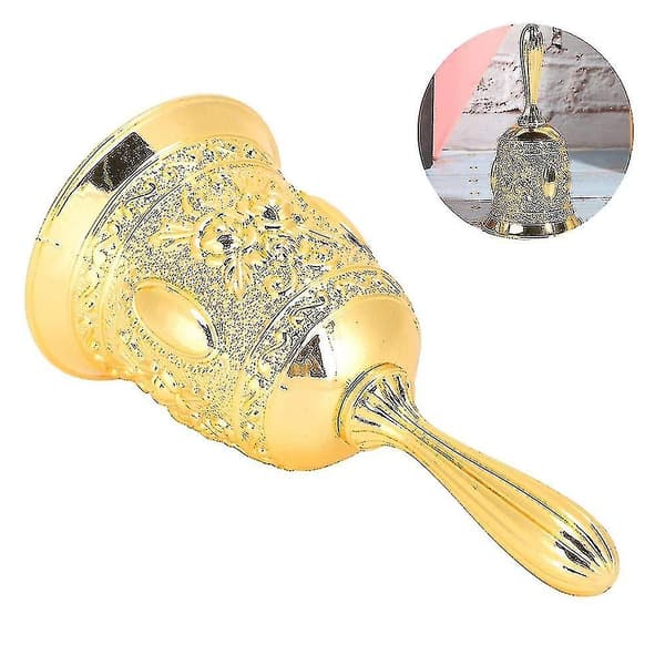 Multipurpose Call Bell Metal Innovativ middagsklocka Hand Call Bell Gold