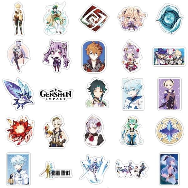 50 st Genshin Graffiti Stickers Laptop Skateboard