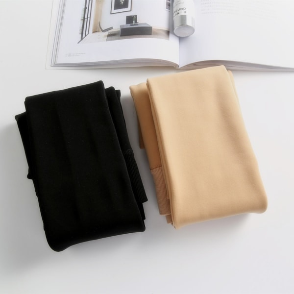 Lämpimät talviset fleece leggingsit, vuoratut musta ei sukkia 150g