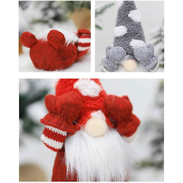 Håndlaget håndlaget juledokke, julenisse i plysjdukker Anheng juletrepynt Gaveinnredning, Santa Santa Santa Rudolph Face Stoff Dan