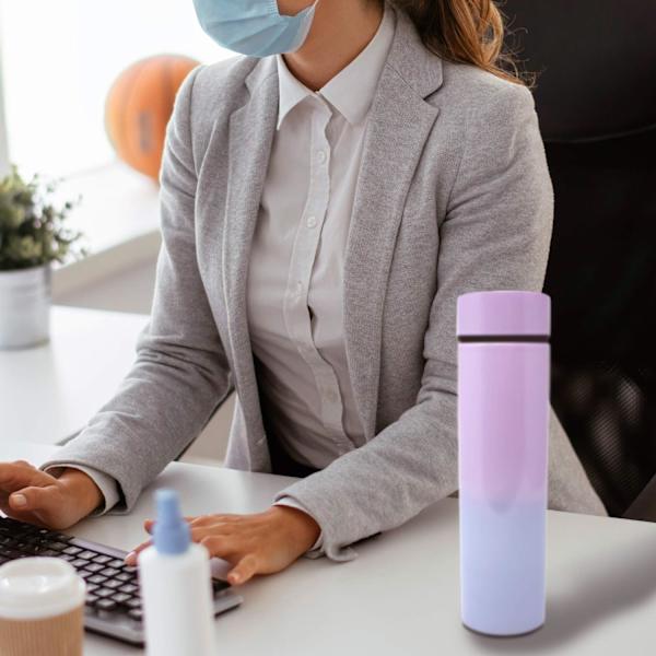 Isoleret vandflaske Kaffe Te Rejsekrus Termokande Vandflaske med temperaturdisplay 500mL/16,9 Fl.oz - Holder sig varm eller kold i 12 timer (rosa)