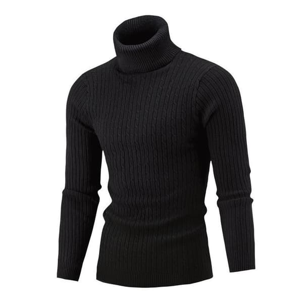 Tröja med polokrage för män SVART Black L