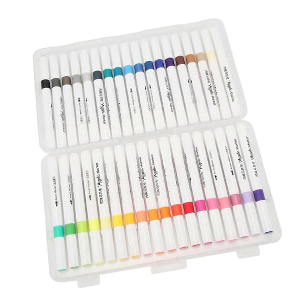 36 farver Dual Brush Marker Penne Studerende Bærbare Akvarelmarkører til Maleri Tegning Farvelægning Doodling
