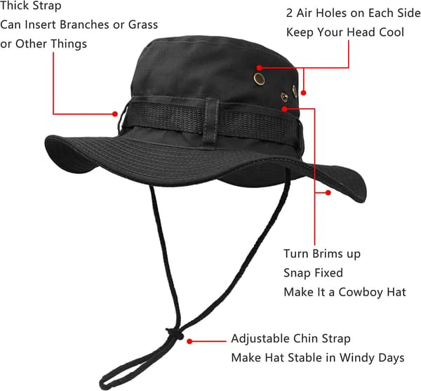 Solhatt med bred brem, dobbelt lag, klassisk militær stil