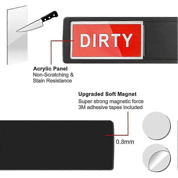 Ren Smutsig Diskmaskin Magnet - Lättläst Repfri Magnetisk Indikatorskylt Köksorganisation