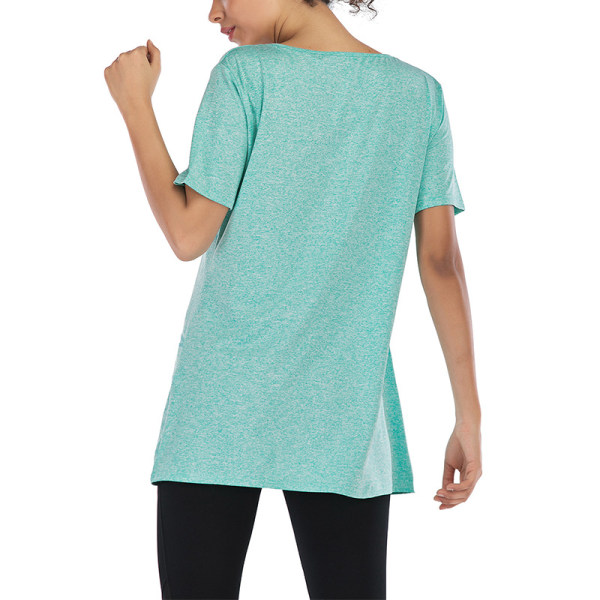 Raitainen naisten toppi lyhythihaisella T-paidalla rentoon puseroon Green,XL