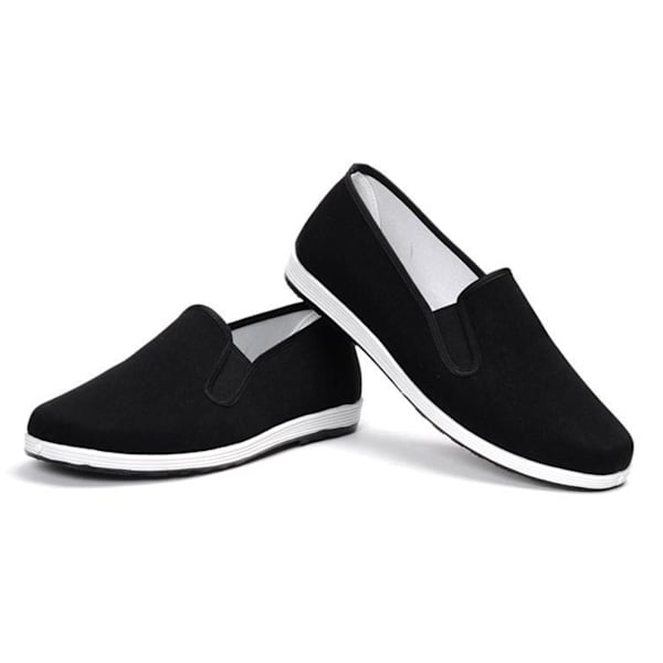 Kinesiske traditionelle Kung Fu Kampsport Tai Slipper Sko Black 42 Size