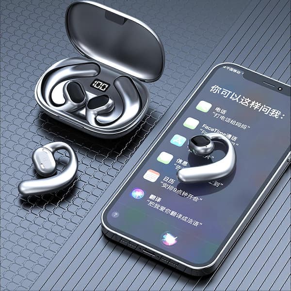 Trådlösa Bluetooth Bone Conduction-hörlurar IPX7 Vattentäta Tunga Bas Sport-hörlurar för Telefon och Surfplatta