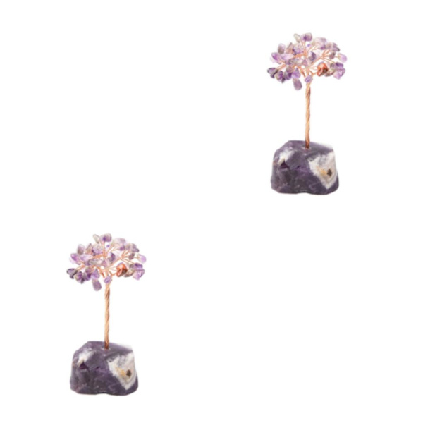 1/2/3/5 Onnenpuu Kodin sisustus Hieno käsityö ja luonnollinen amethyst+amethyst 13cm 2PCS
