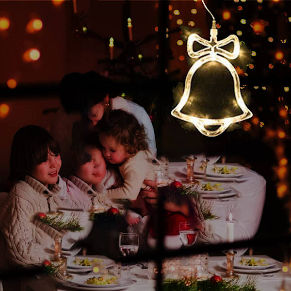 5st led julljusslinga, fönster sugkopp ljuskrona The bell