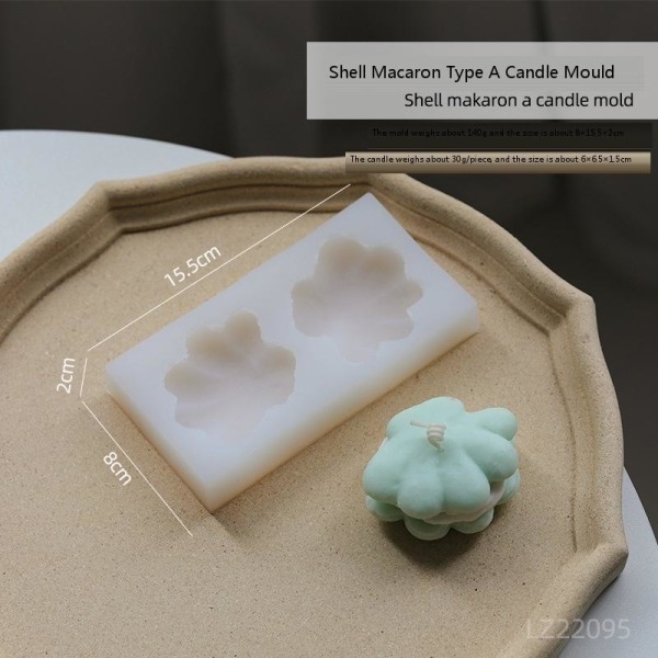 Lysformer Lys Stearinlys DIY Støbeforme i Silikonform lz22095 shell macaron a