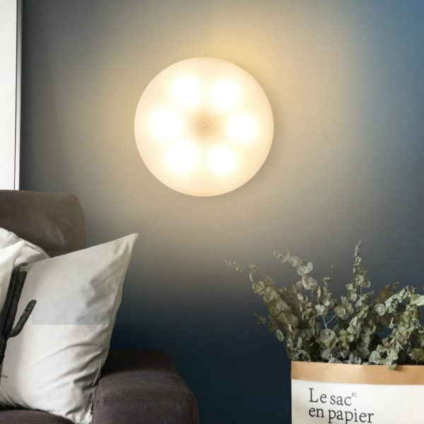Garderob med rörelsesensor, vägglampor för nattlampor USB uppladdningsbar LED