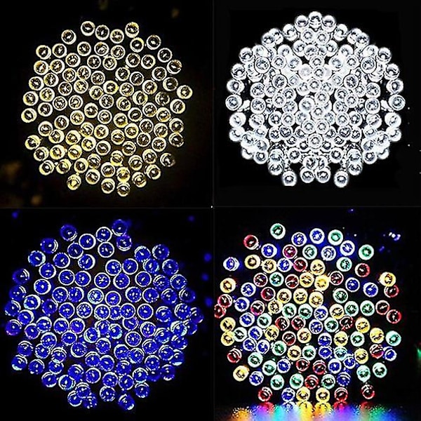 100/200/500 Led Solar String Fairy Lights Utomhusfest Xmas Tree Vattentät Uk