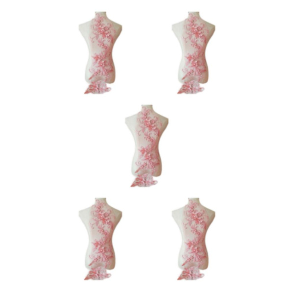 1/2/3/5 Lace Applique Patch Snygg och trendig dekoration Pale Mauve 5Set