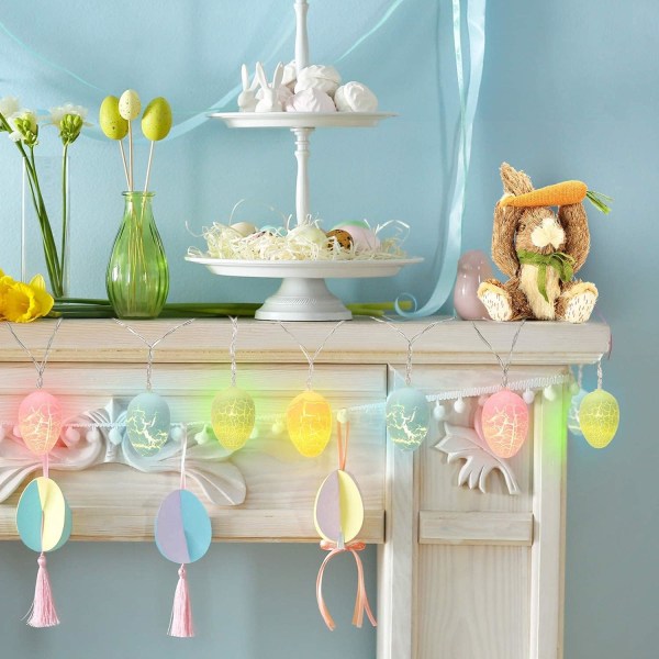 Easter String Lights, 10 LED 1,5 M Easter Egg Lights Dekoration
