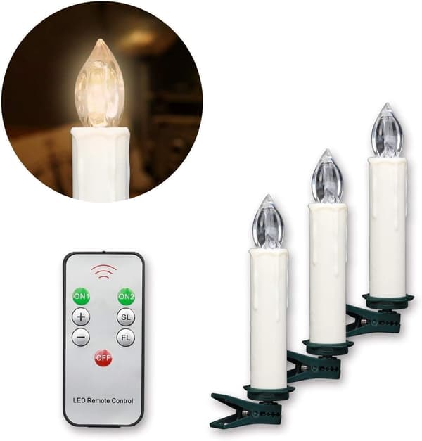##/20 stk LED-juletrærlys med avtakbar fjernkontrollklips, Multi##/
