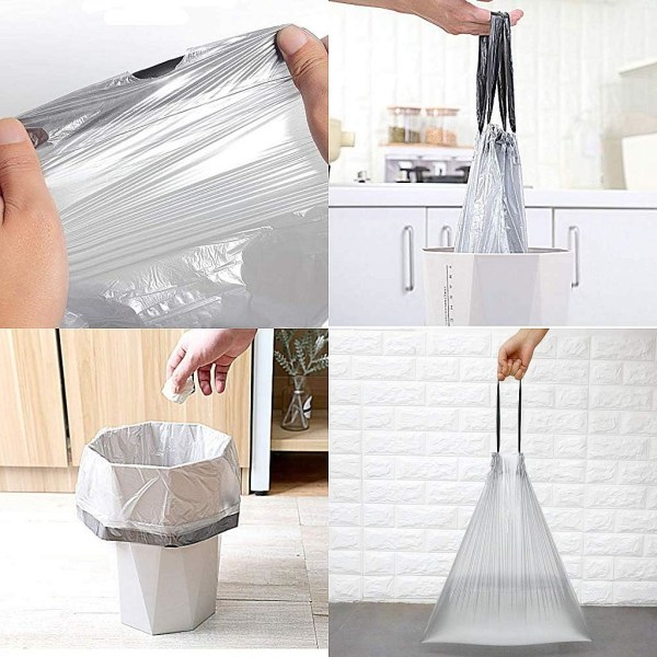 5 ruller 50x55 cm 75 stk søppelsekker, snøring søppelsekker Store Sterke Upfymerte Universal søppelsekker Søppelsekker til kjøkken