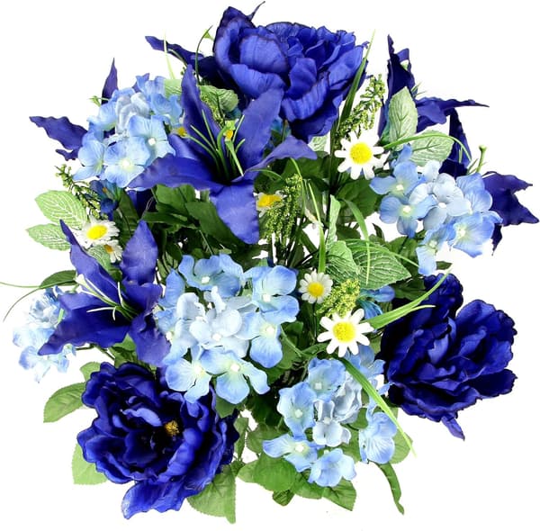 Vårblomst kunstige hortensia blomster, blå
