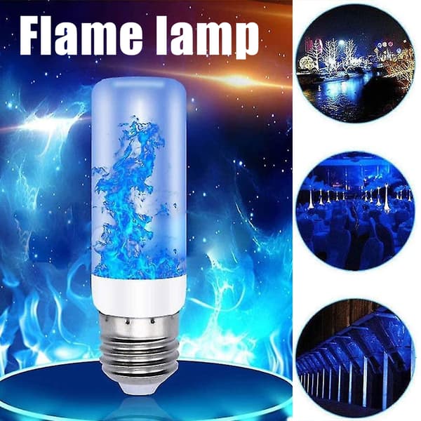 LED Flameffekt Glödlampor Juldekor Upp och ner Effekt Blu ray
