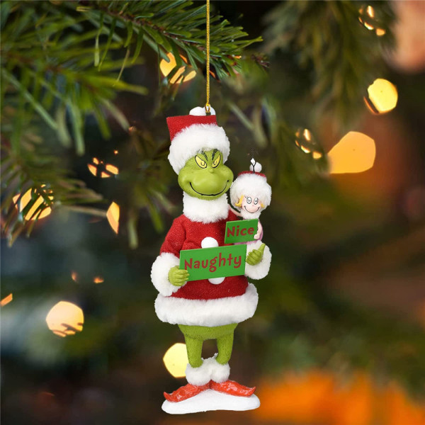 Christmas Grinch Ornaments Xmas Tree Hanged Figur Hänge Dekor E