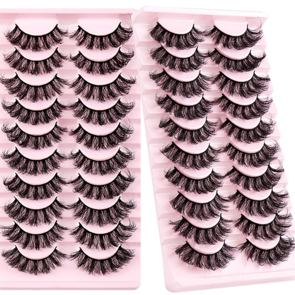 10 Par Mink Øyevipper 3D Mink Vipper Tykke Håndlagde Helstripe Vipper Cruelty-Free Mink Vipper Løsvipper Sminke D