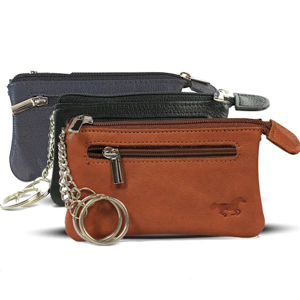 3-delt etui, sort, blåt og brunt etui, 12cm