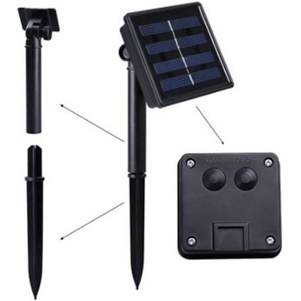 Flerfärgade LED Solar String Lights med fjärilar, vattentät,