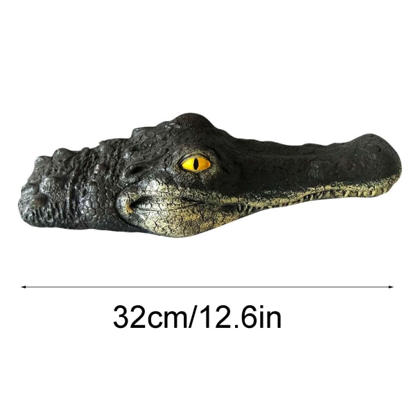 Flytande för krokodil för huvudet Vatten lockbete Simulering Realistisk Alligator Damm Pool Trädgård Konstdekoration