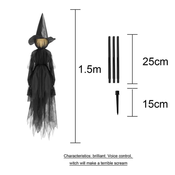 Trädgårdsstaty - Creative Witch Sculpture Halloween Decor Statue