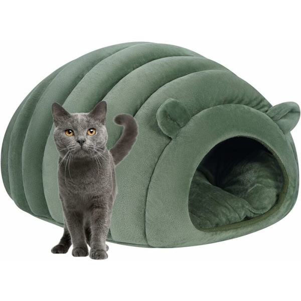 Lämmin Kissankoti Pehmeä Kupoliluola Kattungensänky Kennel Mukava Koiranpesä Sänky Sisätiloissa Lemmikkieläinten Pesä Maalaukset Irrotettavalla Tyynyllä Pennuille Pienille Eläimille