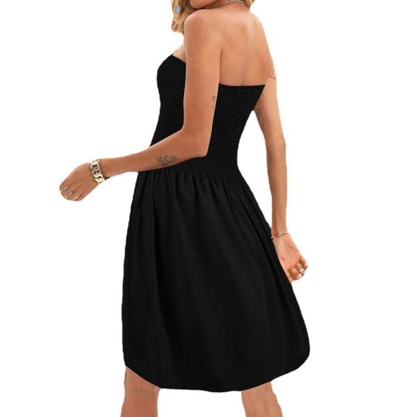 Stropløs Tube A-linje Minikjole Black 2XL