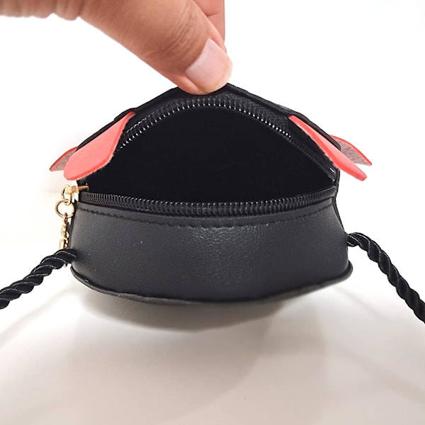 Børnetaske Mini Cute Little Devil PU Læder Crossbody-taske Mønt Pung Legetøj til drenge Piger Gave (sort) NO:1