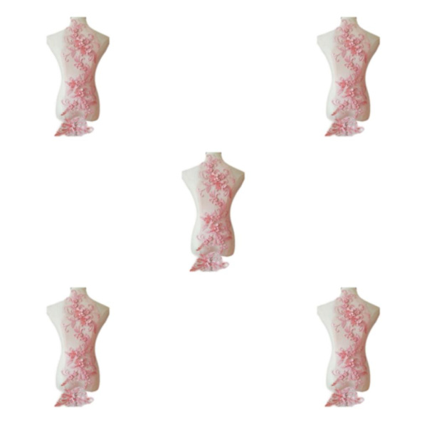 1/2/3/5 Lace Applique Patch Snygg och trendig dekoration Pale Mauve 5Set