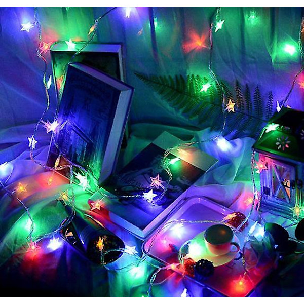 Häät Keijuvalot Festons Led String Lights Tähtiseppele Ikkunaverho Sisustus Syntymäpäiväjuhlat Valaistustarvikkeet colored light 2M