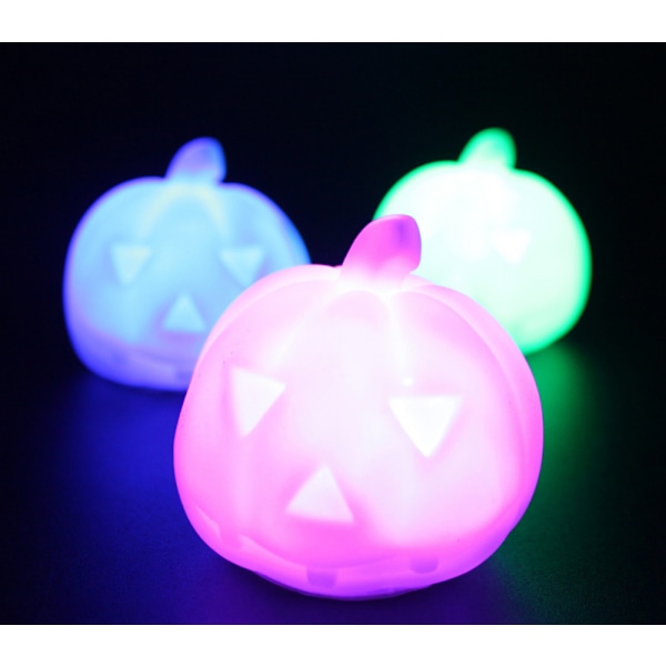 Blinkande färgglada LED Light Pumpkin Night Lantern (3 st)