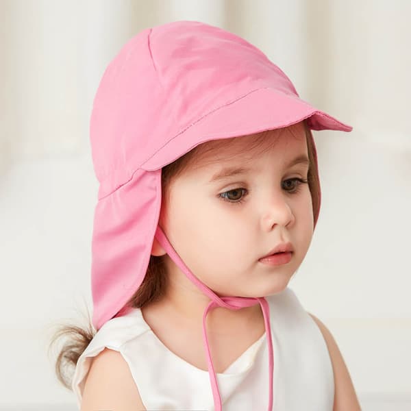 Myk solhatt for barn (Rosa - Justerbar hodeomkrets 48 - 54 cm
