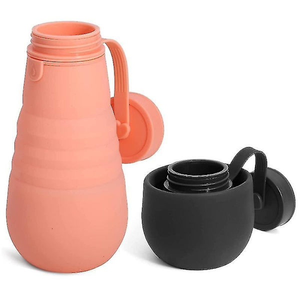 Hopfällbar vattenflaska Silikon Vikbara vattenflaskor pink