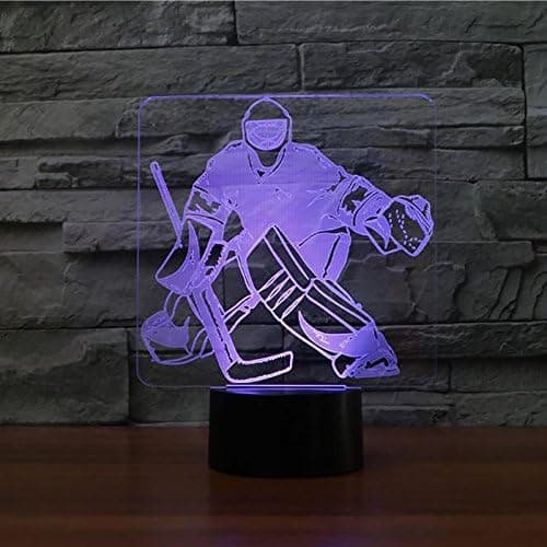 3D Ishockey Målmand Natlampe Touch Bord Skrivebord Optisk Ill