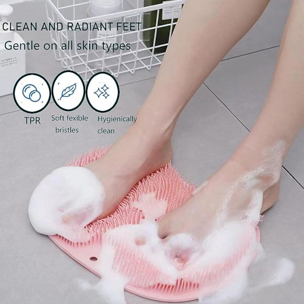 Duschfotmassager Scrubber & Cleaner Akupressurmatta pink