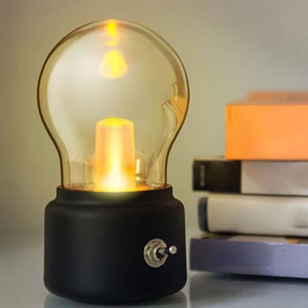 Retro nattlampe USB oppladbar LED-bordlampe Bærbar