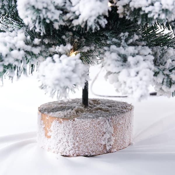 18\" Mini Förbelyst Konstgjord Julgran, Snötäckt Jul