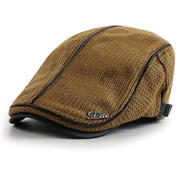WJ Deknit Basker Menn Middelaldrende Avisguttehatt Malerhatt Høst Vinter Tykk Hold Varm Skygge for Utendørsbruk/khaki/som vist Khaki Como se muestra