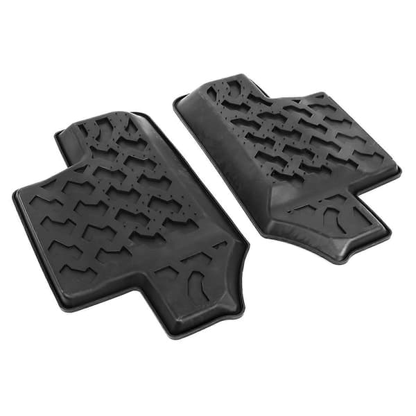 Par bageste gulvmåtter skridsikker gummi dørmåtte passer til Jeep Wrangler JK 2 døre 2007-2017