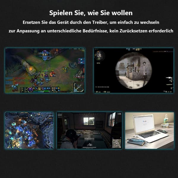 Spillmus, 12 programmerbare spillknapper, 16400 DPI spillmus