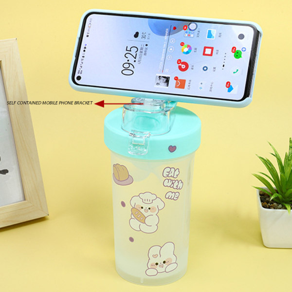 300 ml Sports Shaker Multifunktionell Milk Shake Cup Outdoor Sports Cup White Cup With Yellow Lid 301-400ml