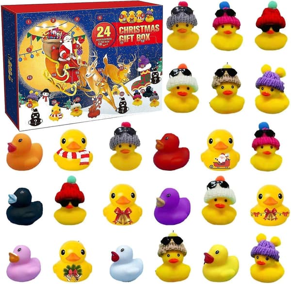 Gummi Anka Advent 2023, Advent 2023 Barn, Advent Anka Bad Till 08(24 ducks)